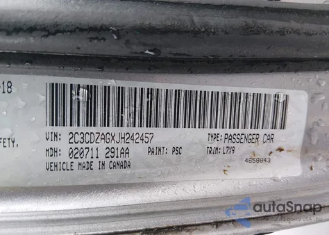 2018 Dodge Challenger Sxt z USA, uszkodzony, nr VIN 2C3CDZAGXJH242457